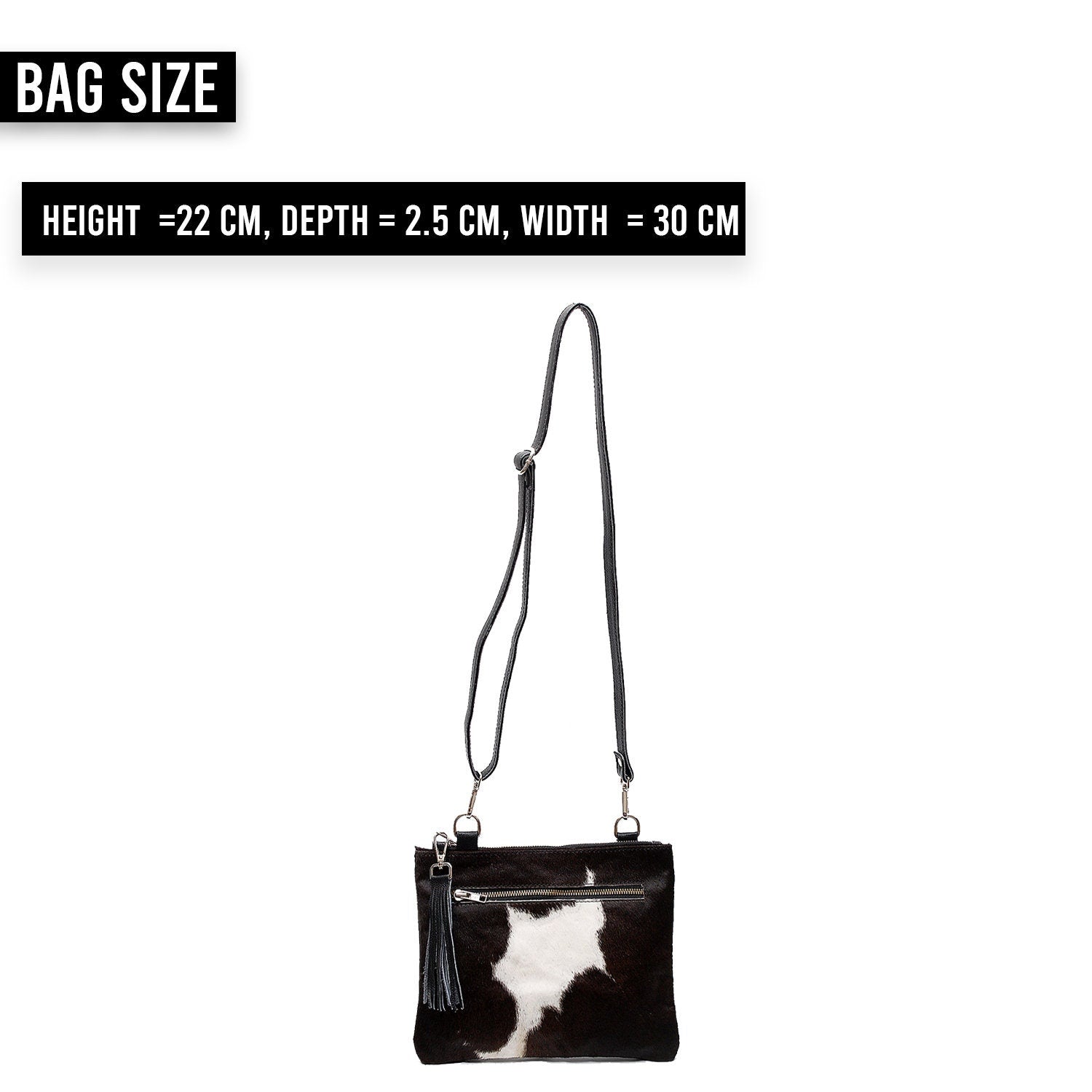 Luxurious Vegan Leather Handbag with Gold Hardware - Unique Cowhide Design, Adjustable Strap, Evening Bag - Handcrafted for Her - Celestial Leather Limited