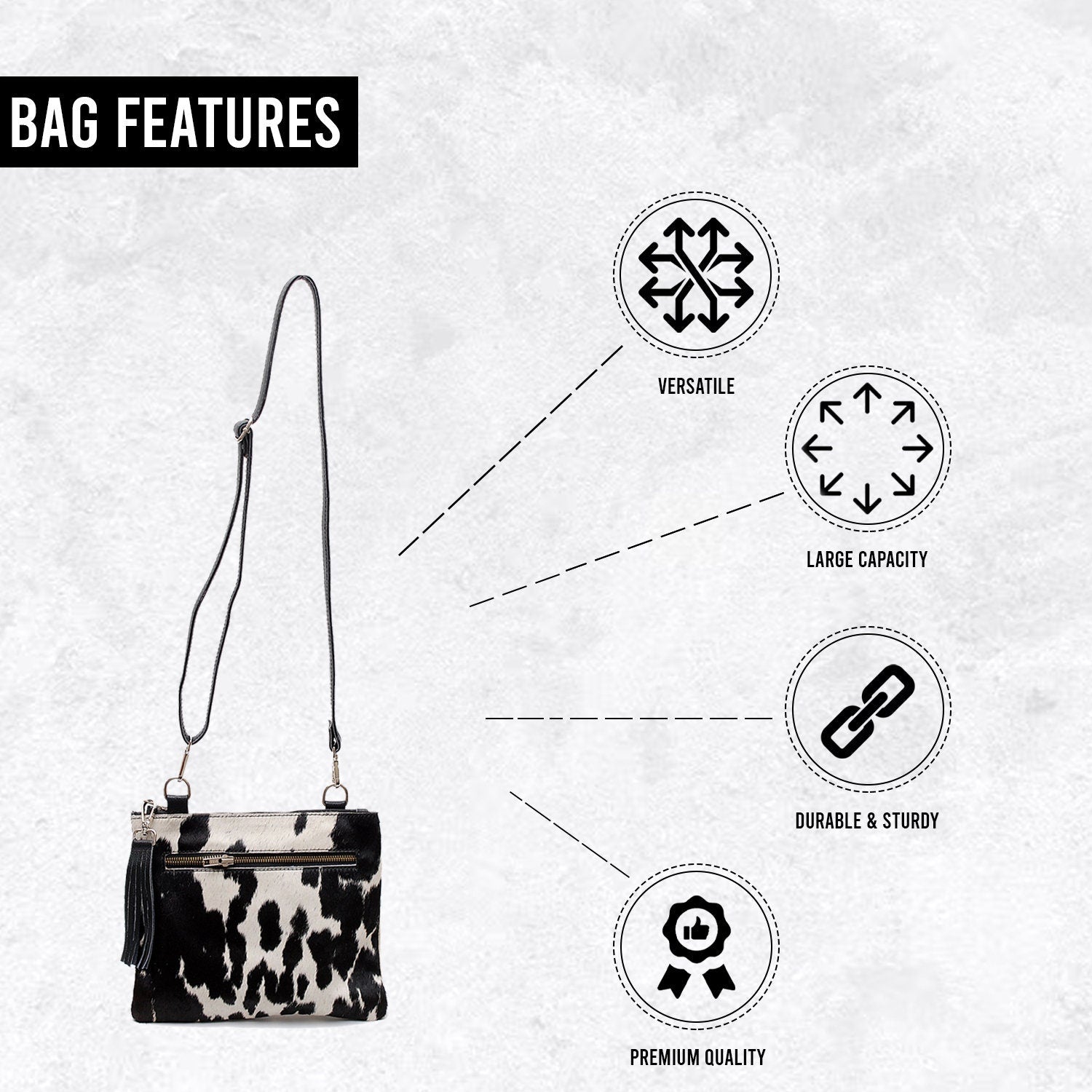 Luxurious Structured Vegan Leather Handbag with Gold Hardware - Unique Multi-Colour Crossbody Bag for Women - Adjustable Strap - Evening Bag - Celestial Leather Limited