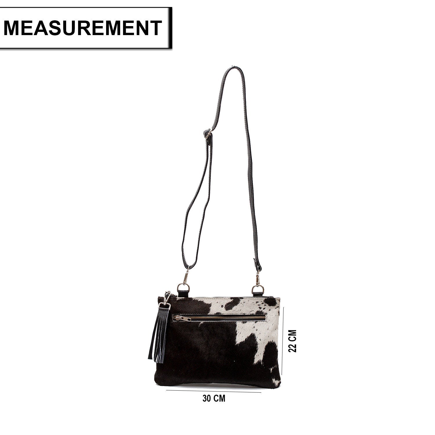 Luxury Vegan Leather Handbag with Gold Hardware | Structured Cross Body Bag with Adjustable Strap | Unique Cowhide Design | Handcrafted - Celestial Leather Limited