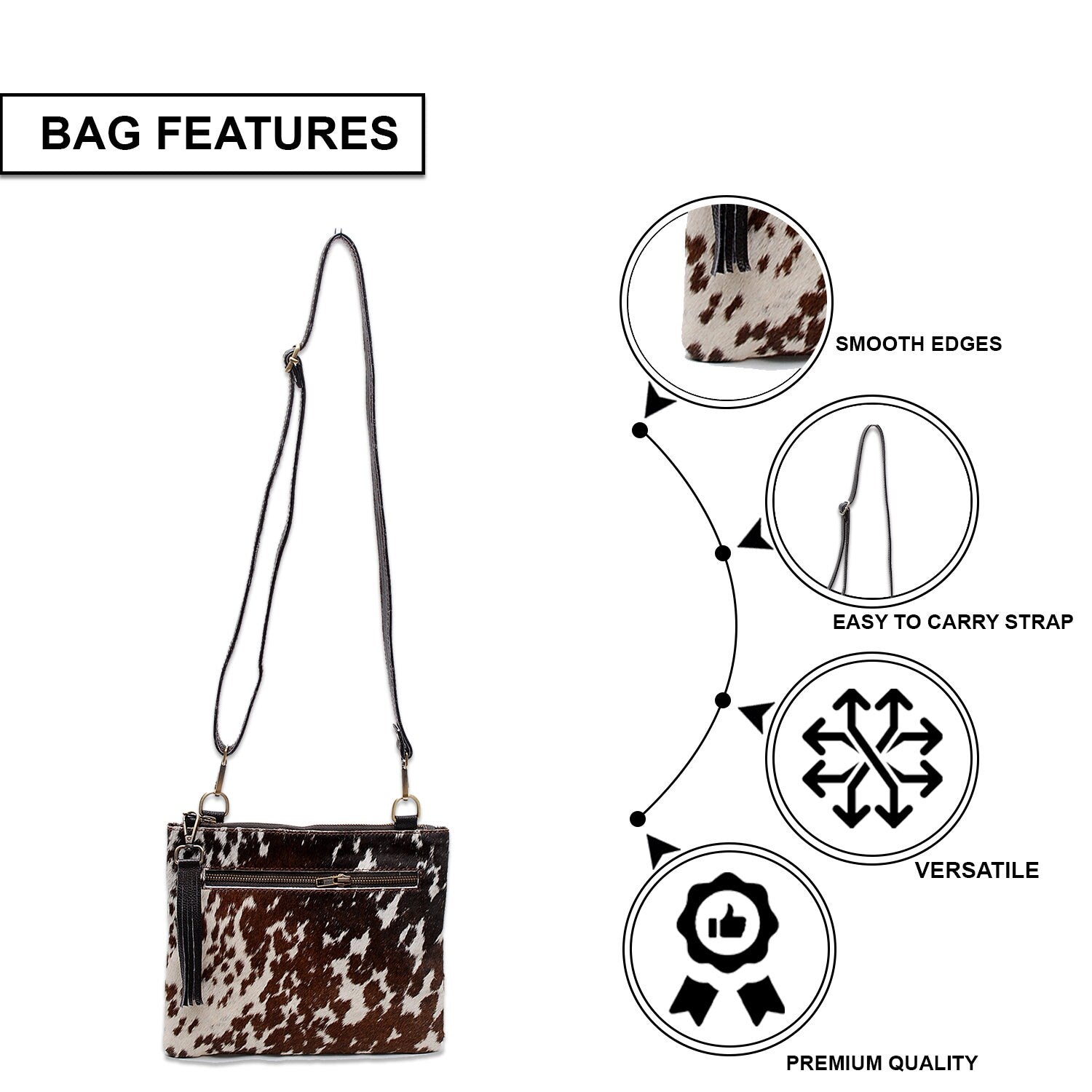 Elegant Vegan Leather Handbag with Custom Design and Gold Hardware - Stylish Cross Body Bag for Her, Adjustable Strap - Unique Gift Idea - Celestial Leather Limited