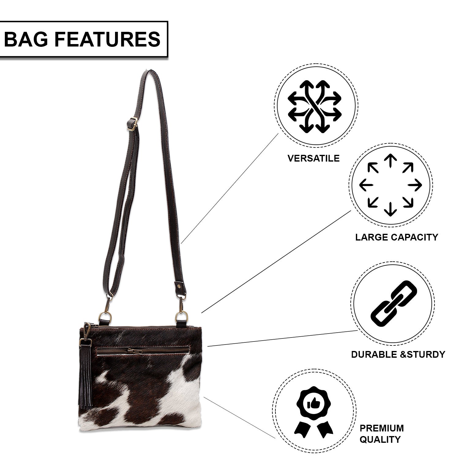 Luxurious Vegan Leather Cross Body Bag with Adjustable Strap - Unique Handcrafted Design, Gold Hardware, Evening Bag - Multi-Colour Stylish - Celestial Leather Limited