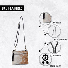 Luxurious Vegan Leather Crossbody Handbag with Gold Hardware - Unique Handcrafted Design - Adjustable Strap - Evening Bag - Multi-Colour - Celestial Leather Limited