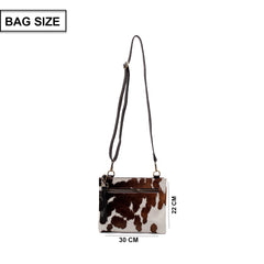 Luxurious Vegan Leather Handbag with Gold Hardware - Unique Cowhide Design - Adjustable Strap - Handmade Evening Bag - Multi-Colour - 10 - Celestial Leather Limited