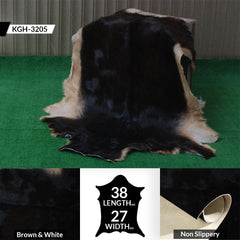 Luxuriously Soft Black & White Goat Fur Rug - Genuine Goat Skin Rug, Non-Shedding, Eco-Friendly - Hypoallergenic - Handcrafted Beauty - Celestial Leather Limited