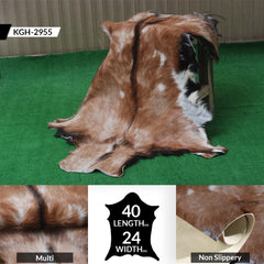 Luxurious Handmade Multicolour Goat Skin Rug - Soft, Kid & Pet Friendly, Hypoallergenic, Non-Shedding, Sustainable - Eco-Friendly