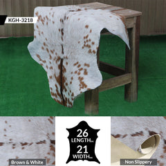 Luxurious Brown and White Goat Hide Rug - Hypoallergenic, Non-Shedding, Eco-Friendly Rug with Non-Slip Backing for Stylish Home Décor - Celestial Leather Limited