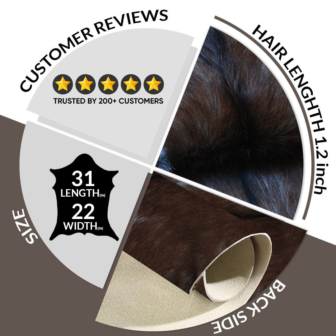 Luxurious Multicolour Goat Skin Rug - Handmade Pure Goat Skin Floor Rug, Soft & Pet-Friendly, Eco-Friendly - Unique Décor for Home