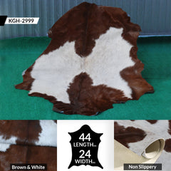Luxury Brown & White Goat Hide Rug - Premium Hair-On Goat Skin Rug for Warmth - Elegance - Handcrafted - Sustainable Decor Piece