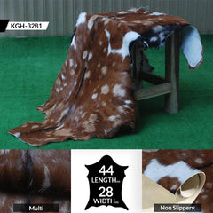 Luxurious Handmade Multicolour Goat Skin Rug - Soft, Pet-Friendly, Eco-Friendly, Non-Shedding & Unique Art Piece for Your Home - Celestial Leather Limited