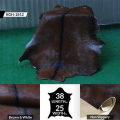 Luxury Brown & White Goat Hide Rug - Premium Natural Hair-on Goat Skin - Handcrafted Eco-Friendly Home Decor - Unique Patterns - Non-Slip - Celestial Leather Limited