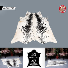 Luxury Black & White Cowhide Rug - Hypoallergenic, Handcrafted, Unique Beauty - Modern ECO Friendly Area Rug for Home Décor