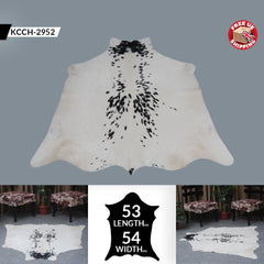 Luxurious Black and White Cowhide Rug with Large Hair - Hypoallergenic, Non-Slip, Non-Shedding - Unique Natural Beauty - Free Shipping!