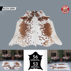 Luxury Large Brown & White Cowhide Rug - Hypoallergenic - Non-Slippery Suede Back - Perfect for Bedroom - Living Room - Free Shipping!