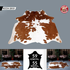 Luxurious Brown and White Cowhide Rug | Large Size | Hypoallergenic & Non-Slip Back | Natural Pattern | Free Shipping - UK | Top Quality!