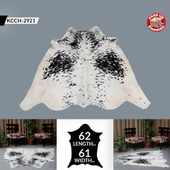 Luxurious Black & White Cowhide Rug | Hypoallergenic - Non-Slip Suede Back | Premium Quality - Unique Natural Beauty | Ideal for Bedroom
