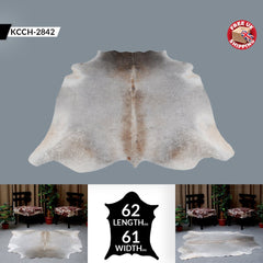 Luxury Grey & White Cowhide Rug - Large Spotted Hair Rug for Bedroom - Living Room - Hypoallergenic, Non-slip Backing, Non-shedding - Free