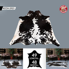 Luxury Dark Brown Cowhide Rug - Natural Hair, Hypoallergenic, Handcrafted, Unique, Durable & Versatile - Medium Size for Bedroom/Living Room