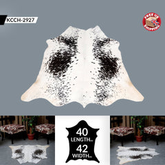 Luxurious Dark Brown Cowhide Rug - Hypoallergenic, Handcrafted Natural Hide with Non-Slip Backing for Bedroom/ Living Room