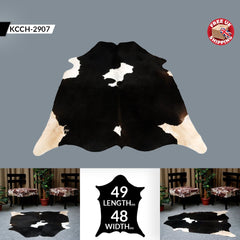 Luxury Modern Multicolour Cowhide Rug - Medium Size, Hypoallergenic, Non-Slip, Durable, Unique Patterns, Free UK Shipping