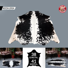 Luxurious Hypoallergenic Dark Brown Cowhide Rug with Small Animal Print - Non Slip Suede Back and Non Shedding - Handcrafted Premium Hide