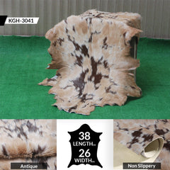 Luxury Dark Brown & White Goat Skin Rug - Handmade, Soft, Non-Shedding, Eco-Friendly, Unique Colour Variations, Hypoallergenic, Non-Slip Suede Back