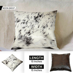 Rustic and Eco-Friendly Natural Cowhide Cushion Cover with Hair-on Leather for Stylish Home Decor