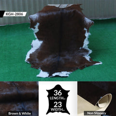 Luxury Handmade Dark Brown & White Goat Skin Rug - Soft, Kid & Pet-Friendly, Hypoallergenic, Non-Shedding, Sustainable, Eco-Friendly