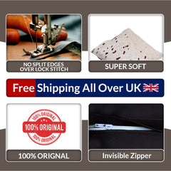 Luxury Handmade Brown & White Cowhide Cushion Cover with Animal Print - Rustic Elegance for Home Décor