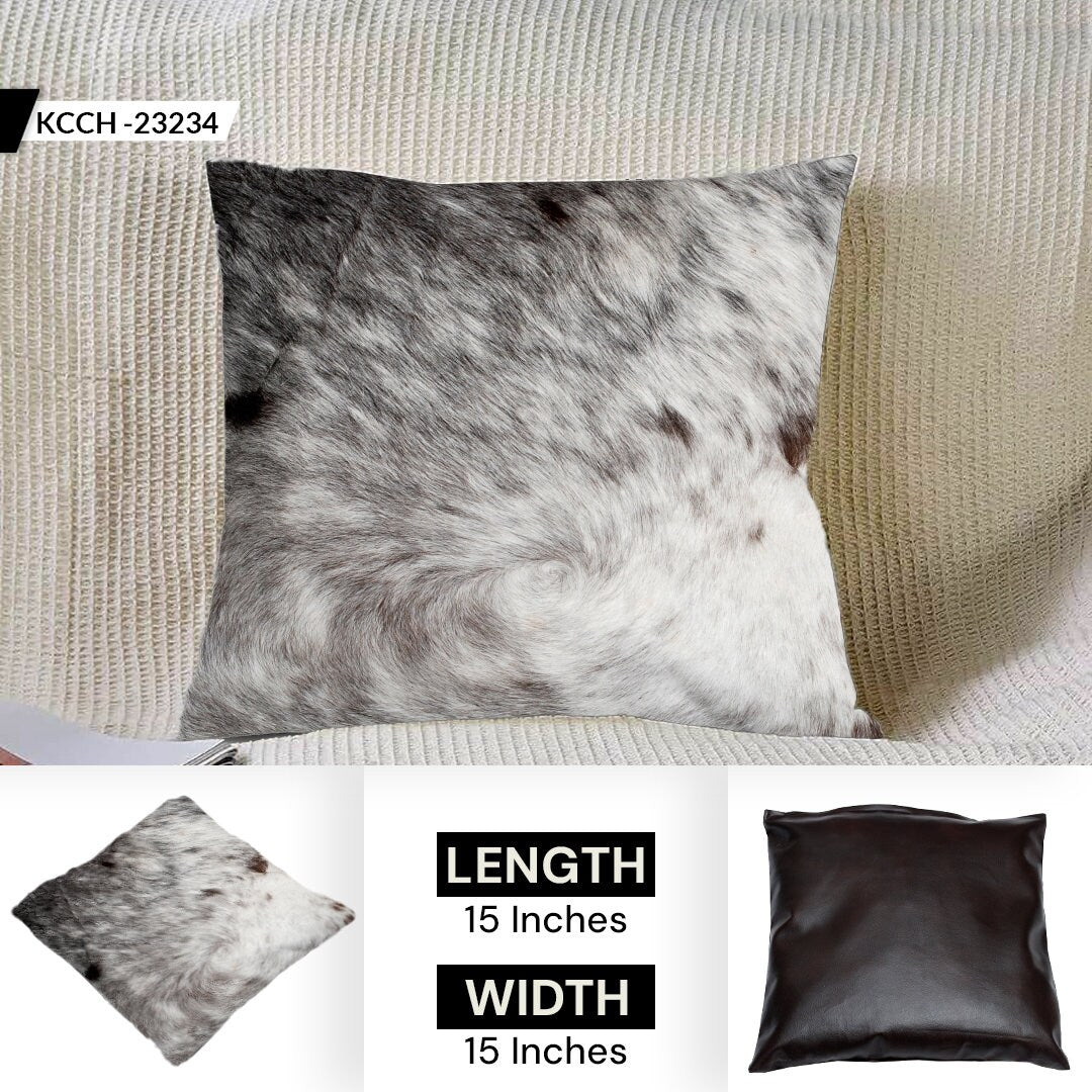 Luxurious Handmade Cowhide Accent Cushion Cover - Unique Rustic Elegance for Sofa or Bed - Celestial Leather Limited