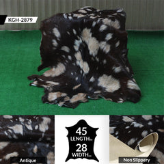 Luxury Handmade Black Brown Goat Skin Rug - Unique & Stunning Statement Piece - Celestial Leather Limited