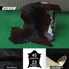 Luxury Dark Brown Goat Skin Floor Rug - Handmade from 100% Pure Goat Skin, Non-Shedding, Kid & Pet-Friendly, Eco-Friendly and Sustainable - Celestial Leather Limited