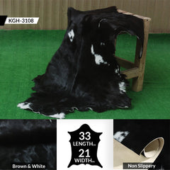 Luxury Black & White Goat Skin Floor Rug - Soft, Durable, and Eco-Friendly - Stylish Decor Accent for High-Traffic Areas - Celestial Leather Limited