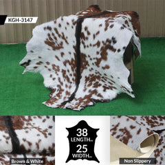 Luxurious Brown & White Goat Skin Rug - Premium Hair-on Goat Hide Rug - Natural - Eco-Friendly - Unique Patterns - Hypoallergenic - Celestial Leather Limited