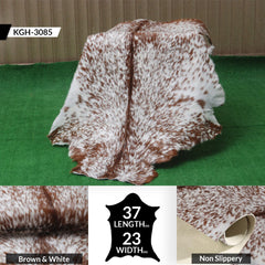 Luxurious Genuine Brown and White Goat Skin Rug | Modern Décor Floor Covering | Hypoallergenic Animal Hide Rug | Eco-Friendly Home Accent - Celestial Leather Limited