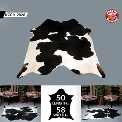 Luxurious Black and White Spotted Cowhide Rug - Hypoallergenic, Non-Slip, Handcrafted, Durable, and Unique Beauty for Bedroom & Living Areas