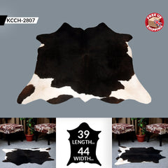 Luxurious Natural Black and White Cowhide Rug - Small Animal Print Area Rug with Hypoallergenic, Non Slip Suede Back Unique and Durable Home
