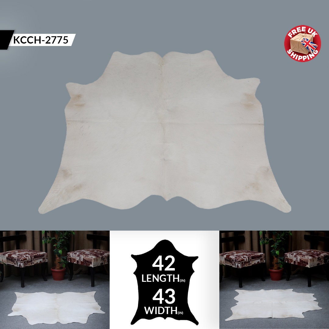 Luxurious Classic Grey and White Cowhide Rug with Non-Slip Suede Backing - Handcrafted, Hypoallergenic, and Virtually Non-Shedding