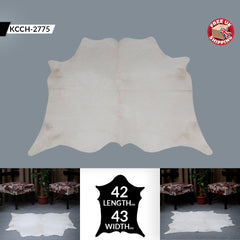 Luxurious Classic Grey and White Cowhide Rug with Non-Slip Suede Backing - Handcrafted, Hypoallergenic, and Virtually Non-Shedding