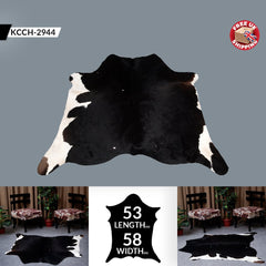 Luxurious Black & White Cowhide Rug for Elegant Home Décor - Natural Beauty, Hypoallergenic - Non-slippery - Large Size - Free UK Shipping