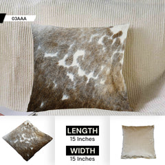 Luxurious Handmade Cowhide Cushion Cover - Rustic Elegance with Velvet Back - Natural Animal Patterns - Reversible Hair On Case - Celestial Leather Limited
