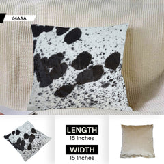 Luxurious Handmade Cowhide Throw Pillow Cover with Velvet Back - Rustic Decorative Cushion Case for Home Décor - Celestial Leather Limited