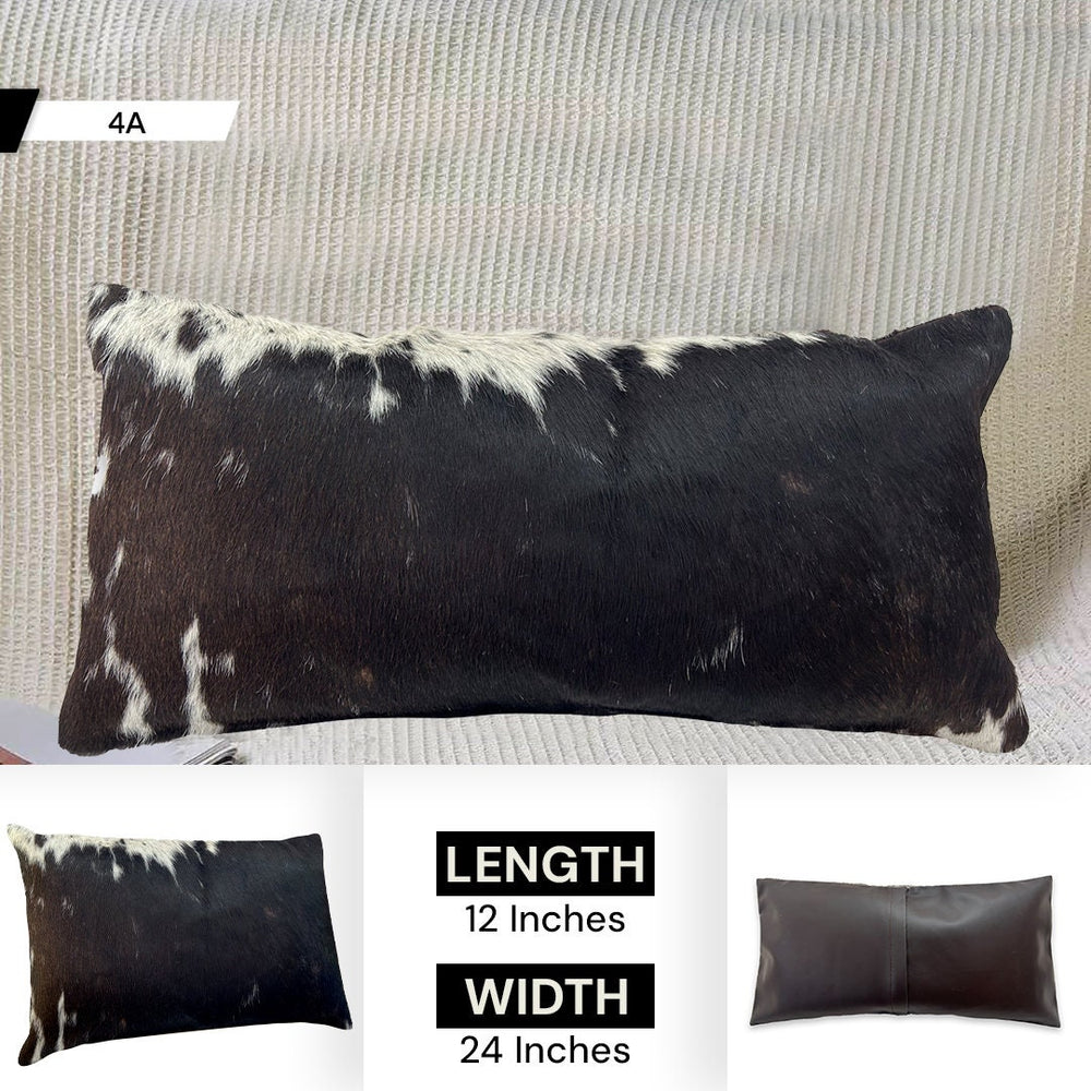 Rustic Elegance Luxury Cowhide Cushion Cover Natural Animal Print Throw Case Handmade Velvet Back Invisible Zipper Unique Gift Soft Faux - Celestial Leather Limited