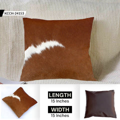 Luxurious Handmade Brown & White Cowhide Throw Pillow Cover with Hidden Zipper - Unique Home Decor Accent for All Styles