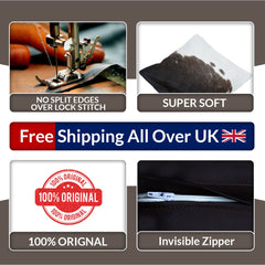 Rustic Elegance: Handmade Cowhide Pillow Cover with Velvet Back - Reversible Hair On Cushion Case in Brown, Black, and White - Celestial Leather Limited