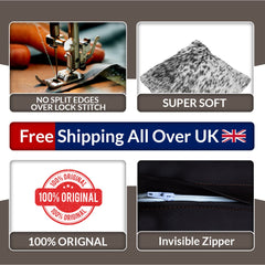 Luxurious Handmade Cowhide Accent Cushion Cover - Velvet Back, Unique Animal Patterns, Rustic Charm, Natural Cowhide Hair, Soft and Durable - Celestial Leather Limited