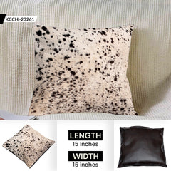 Luxurious Handmade Brown & White Cowhide Cushion Cover | Rustic Charm - Natural Beauty | Unique Animal Patterns | 100% Natural Cowhide