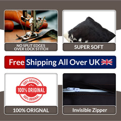 Rustic Elegance Cowhide Cushion Cover - Animal Print Luxury Pillow Case - Celestial Leather Limited