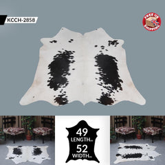 Luxurious Black and White Cowhide Rug - Handcrafted, Hypoallergenic, Non-Slip Backing, Unique Natural Beauty and Durability - Celestial Leather Limited