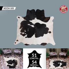 Luxurious Black & White Cowhide Rug | Hypoallergenic - Non-Slip | Handcrafted from Natural Hides | Durable - Versatile Home Décor