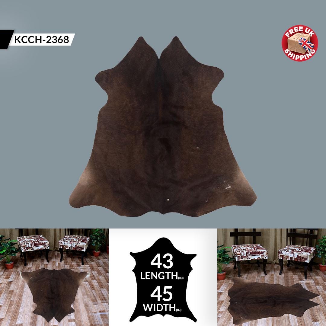 Luxurious Small Animal Print Cowhide Rug - Hypoallergenic, Non-Slip Back, Non-Shedding - Handcrafted Premium Hide - Free Shipping in the UK